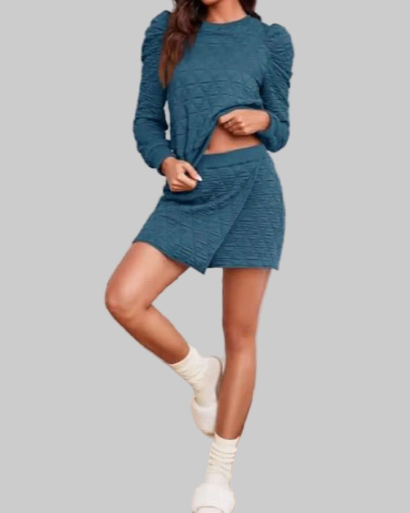 Damen dreiteiliges Set mit Cardigan, Weste und Hose