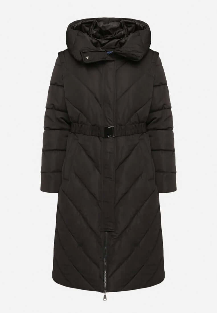 Daunenjacke Warm Isolierte Winterjacke Für Damen Outdoor Geeignet in modernem Schwarz, perfekt für Streetwear und Damenmode.