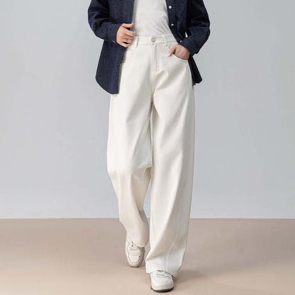 Oversized High Waist Jeans Street Style Unisex Casual Alltagslook in weiß mit weitem Bein und modernem, lässigem Design